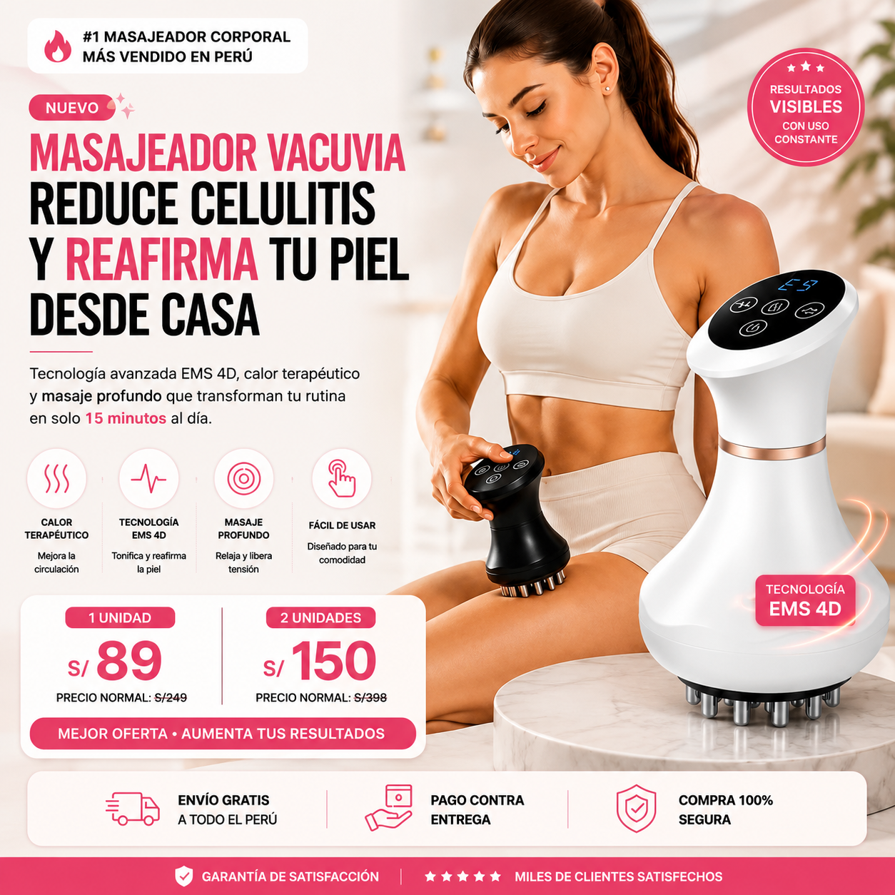Masajeador Corporal EMS 4D con Vacumterapia – Reduce y Reafirma