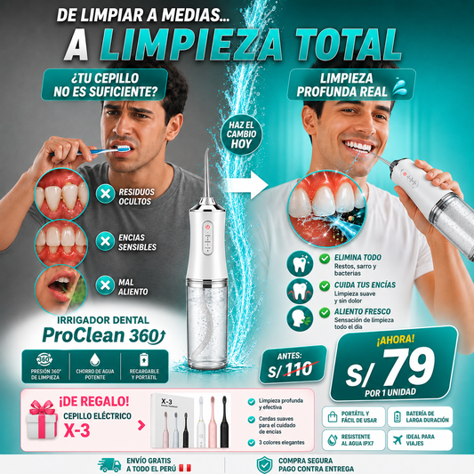 IRRIGADOR BUCAL REGARGABLE Y PORTATIL
