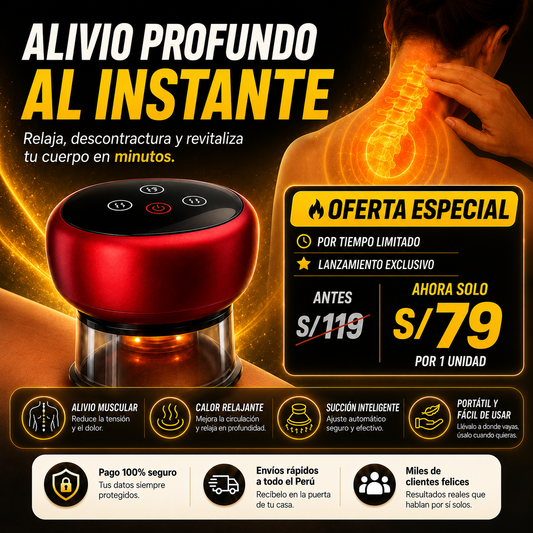 Masajeador de Ventosas Recargable USB Portátil ⭐️⭐️⭐️⭐️⭐️