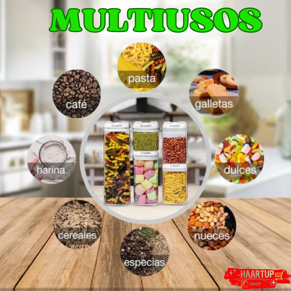 SET DE 7 ORGANIZADORES HERMÉTICOS 🍞🌾🫘