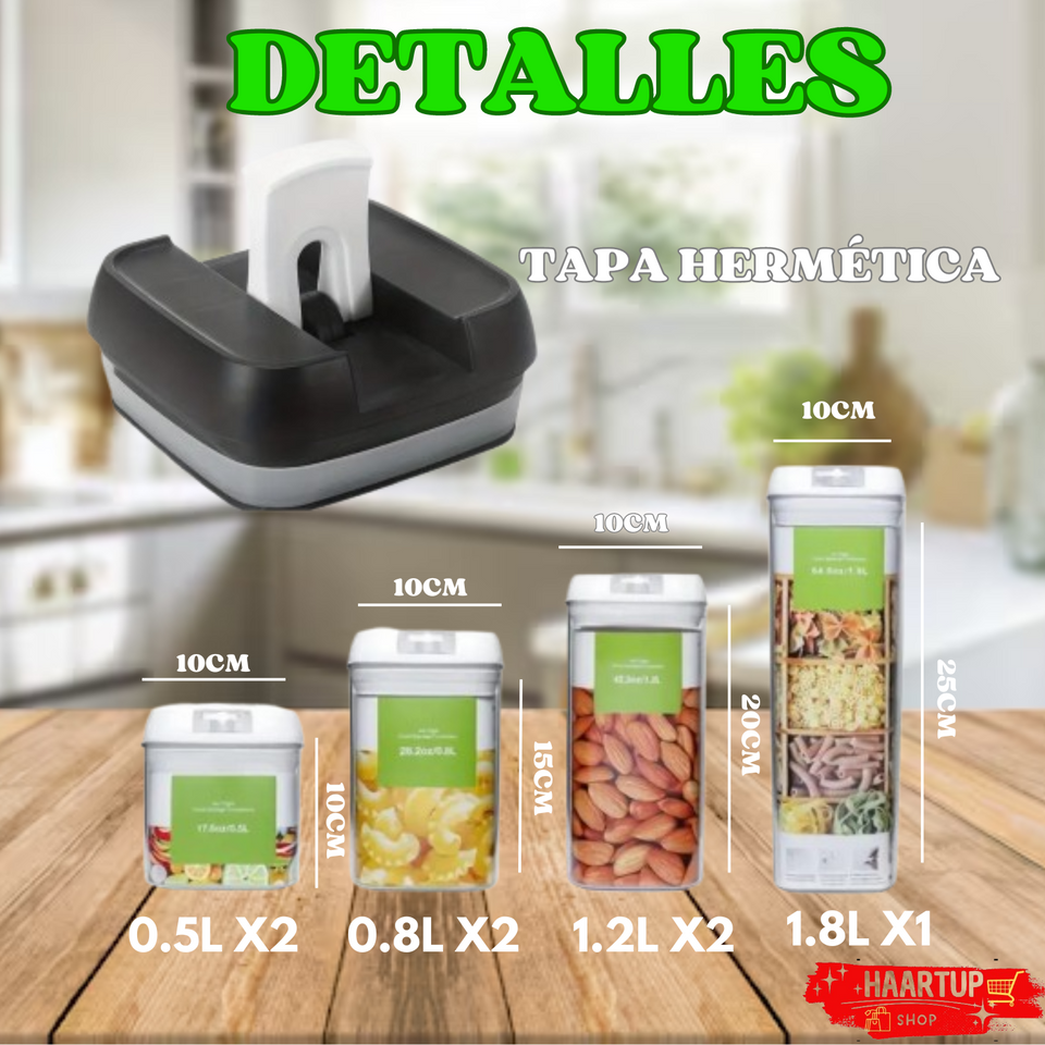 SET DE 7 ORGANIZADORES HERMÉTICOS 🍞🌾🫘