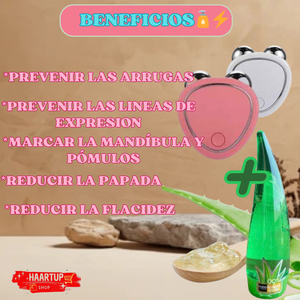 Masajeador Microcorriente Facial⚡ + Gel Conductor de Alovera 🧴💖/
