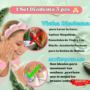 1 Set Diadema 3 (pzs)🌷 + 1 Rodillo de hielo facial❄️