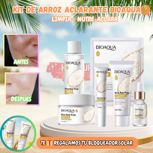 KIT DE ARROZ ACLARANTE BIOAQUA🌾(PACK DE VERANO)