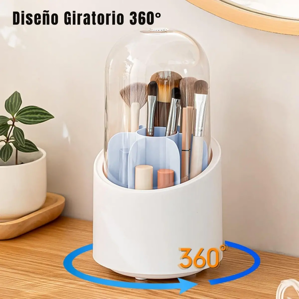 Espejo LED + Organizador de Brochas de Maquillaje (💖 Combo Especial Día de la Madre 💄✨  )
